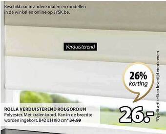 Jysk Rolla verduisterend rolgordijn aanbieding