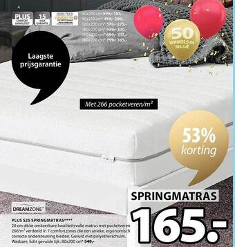 Jysk Plus s25 springmatras aanbieding