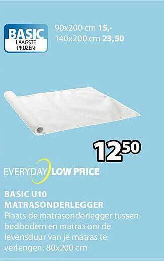 Jysk Basic u10 matrasonderlegger aanbieding