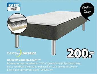 Jysk Basic b15 boxmatras aanbieding