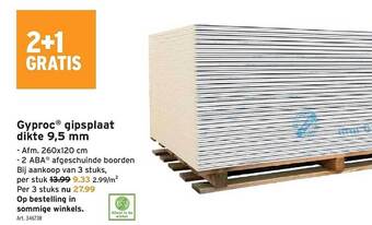 GAMMA Gyproc gipsplaat dikte 9,5 mm aanbieding