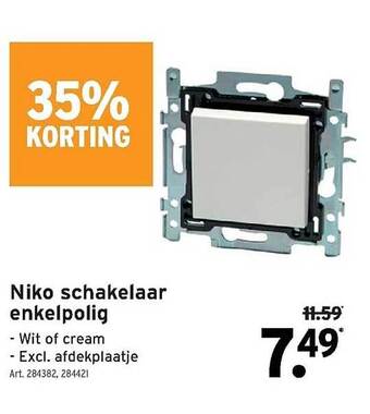 Niko schakelaar enkelpolig