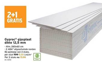 GAMMA Gyproc gipsplaat dikte 12,5 mm aanbieding