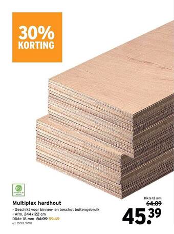 GAMMA Multiplex hardhout aanbieding