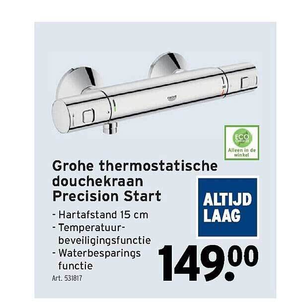 Grohe thermostatische douchekraan precision start promotie bij GAMMA