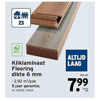 GAMMA Kliklaminaat flooring dikte 6 mm aanbieding