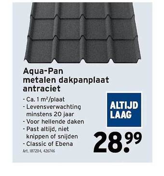GAMMA Aquapan metalen dakpanplaat antraciet aanbieding