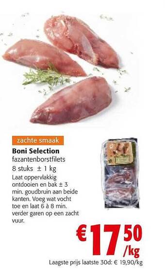 Colruyt Boni selection fazantenborstfilets aanbieding