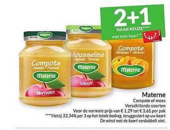 Intermarché Materne compote of moes aanbieding