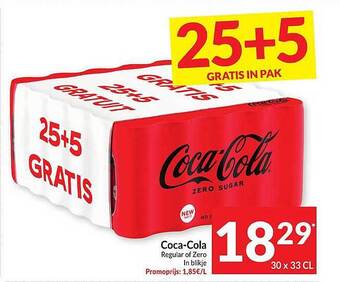 Intermarché Cocacola regular of zero aanbieding