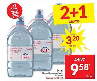 Intermarché Evian natuurlijk mineraalwater aanbieding