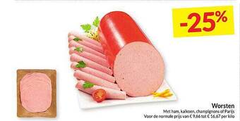Intermarché Worsten met ham, kalkoen, champignons of parijs aanbieding