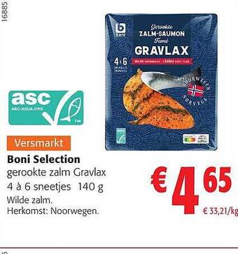 Colruyt Boni selection gerookte zalm gravlax aanbieding
