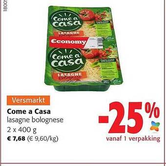 Colruyt Come a casa lasagne bolognese aanbieding