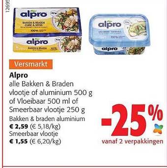 Colruyt Alpro bakken & braden aanbieding