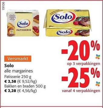 Colruyt Solo margarines aanbieding