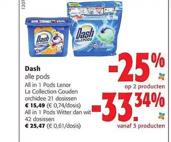 Colruyt Dash pods aanbieding