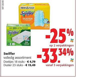 Colruyt Swiffer doekjes, duster aanbieding