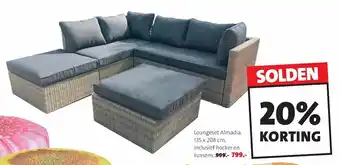 Intratuin Loungeset Almadia 135 x 208 cm aanbieding