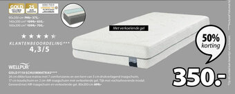 Jysk Wellpur Gold F110 Schuimmatras**** 80x200 cm aanbieding