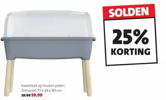 Kweekbak op houten poten