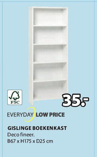 Jysk Gislinge Boekenkast B67xH175xD25 cm aanbieding