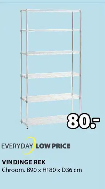 Jysk Vindinge Rek B90xH180xD36 cm aanbieding