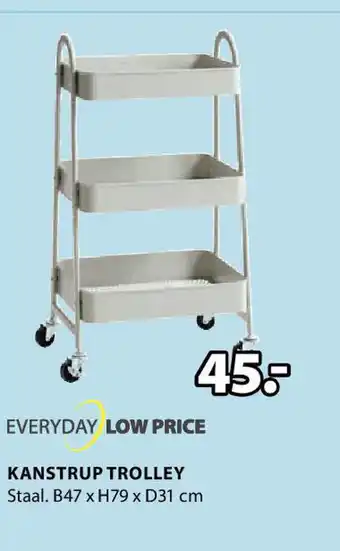 Jysk Kanstrup Trolley B47xH79xD31 cm aanbieding