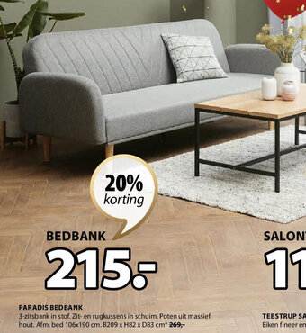 Jysk Paradis Bedbank aanbieding