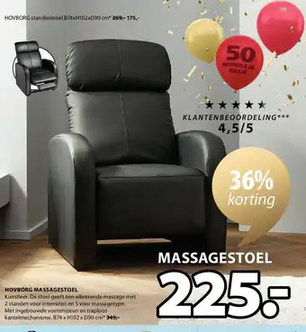 Hovborg Massagestoel B74xH102xD90 cm
