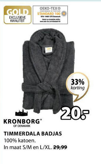 Jysk Kronborg Timmerdala Badjas aanbieding