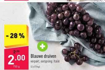 ALDI Blauwe druiven 750 g aanbieding