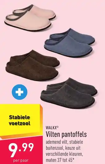 ALDI Walkx Vilten pantoffels aanbieding