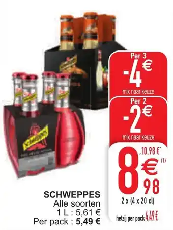 Cora Schweppes 1L aanbieding