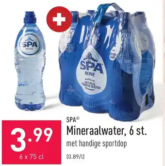 ALDI SPA Mineraalwater, 6 st. 6x75 cl aanbieding