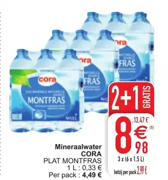 Cora Mineraalwater Plat Montfras aanbieding
