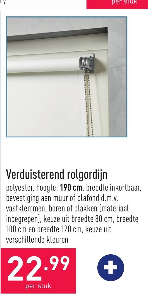 Verduisterend rolgordijn promotie bij ALDI