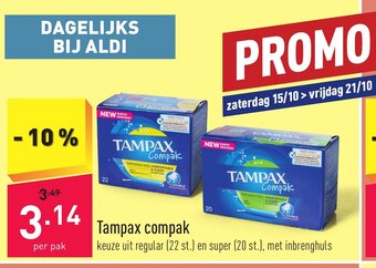 ALDI Tampax compak aanbieding