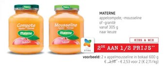 Materne appelcompote, -mousseline of -granite