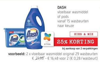 Dash vloeibaar wasmiddel of pods