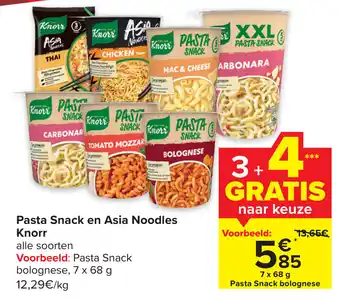Carrefour Market Knorr Pasta Snack en Asia Noodles aanbieding