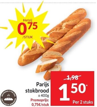 Intermarché Parijs Stokbrood 2 Stuks aanbieding