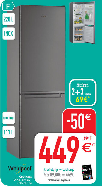 Cora Whirlpool koelkast W5811EOX1 (2678016) aanbieding