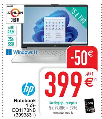 Cora HP notebook 15S-EQ1173NB (3093831) aanbieding