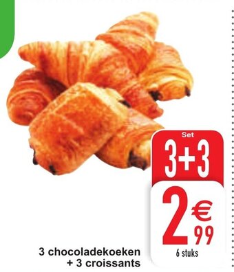 Cora 3 chocoladekoeken + 3 croissants aanbieding