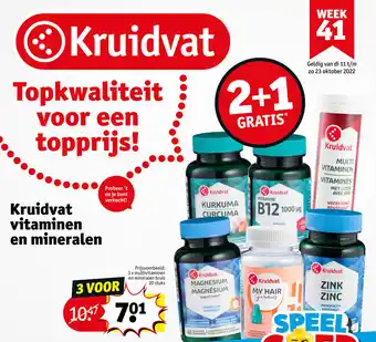 Kruidvat 3 x multivitaminen en mineralen bruis 20 stuks aanbieding