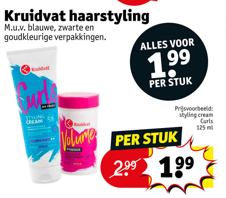 Kruidvat haarstyling promotie bij Kruidvat