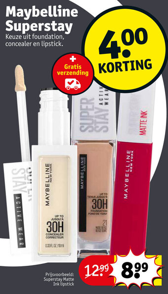 Kruidvat Maybelline Superstay aanbieding