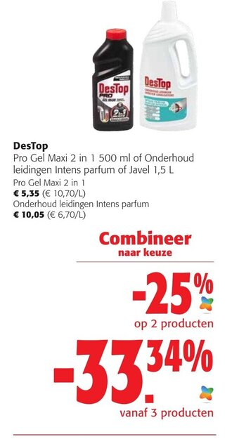 Colruyt DesTop pro gel maxi 2 in 1 500ML aanbieding