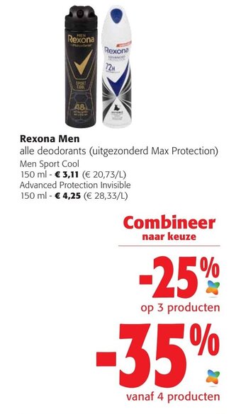 Colruyt Rexona men sport cool 150ML aanbieding